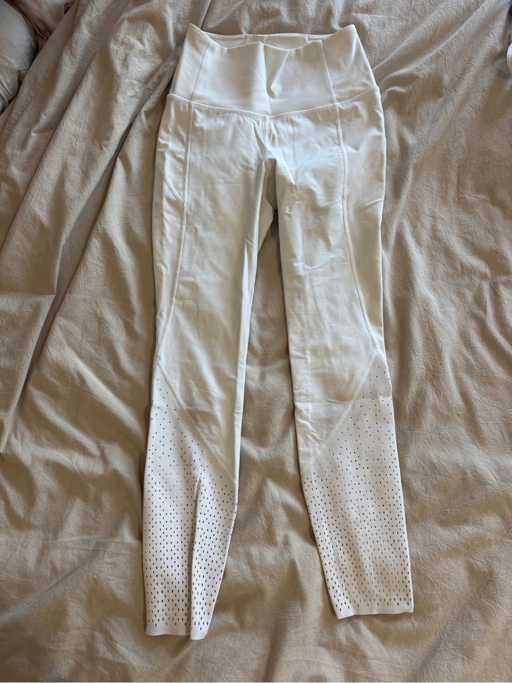 Lululemon White Perforated Leggings